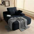 thumbnail image 1 of The Magic Home Canapé-lit/fauteuil/méridienne Surdimensionné en Velours Côtelé Cloud, Noir, 1 of 11