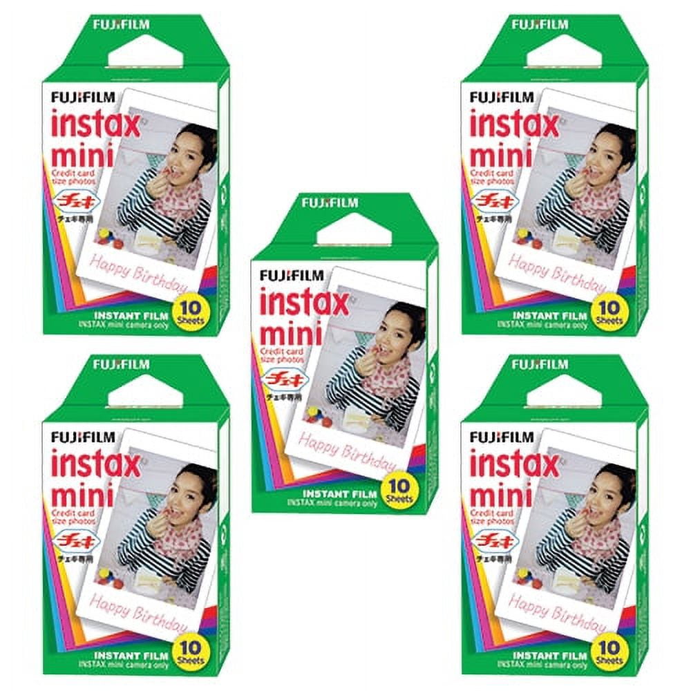 Lot De 50 Films Instantanés Fujifilm Instax Mini - Compatible Mini 7/8/9/11/25/70/90, Taille 54x85 Mm