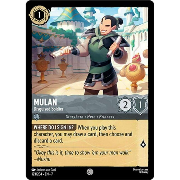 Disney Lorcana Archazia's Island Common Mulan - Disguised Soldier #193 (FOIL)