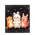 thumbnail image 4 of Cozy Flannel Blanket with Adorable Cartoon Animals - White Rabbit Brown Bear & Pink Kangaroo - Perfect for Sofa Travel & Bed, 4 of 7