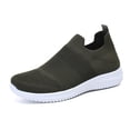 thumbnail image 5 of BRGZLK Womens Athletic Shoes Summer Trendy Solid Color Slip On Tennis Workout Sneakers Mesh Breathable Lightweight Casual Slip On Shoes for Running Walking Green 6, 5 of 9