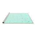 thumbnail image 2 of Ahgly Company Machine Washable Indoor Square Solid Turquoise Blue Modern Area Rugs, 3' Square, 2 of 4