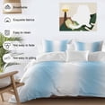 thumbnail image 3 of 3 Piece Sky Blue White Duvet Cover Set California King,Microfiber Comforter/Quilt Cover with Corner Ties and 2 Pillowcases,Gradient Vertical Stripes Minimalist All Season Bedding with Zipper Closure, 3 of 8