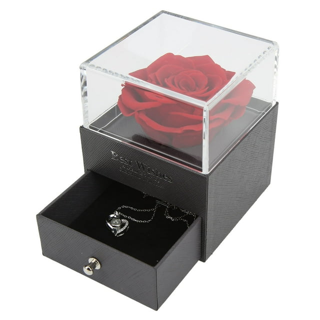 Love Necklace Gift BoxNecklace with Rose Gift Preserved Flower Gift Box Set Rose Necklace Gift Box Best in its Class