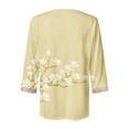 thumbnail image 4 of LEAVINGSUO Long Sleeve Shirts for Women, Fall Womens Tops Fashion Women's Summer V-Neck 3/4 Sleeve Print Casual T-Shirt Blouse, 4 of 5