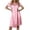 Medium Pink, variant on Ekouaer Women's Satin Silk Pleated Nightgown Loose Sleepwear Printed Nightshirt Short Sleeve Sleep Dress