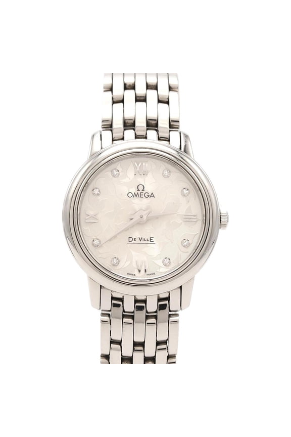Pre-Owned Omega De Ville Prestige Butterfly 8P 424.10.27.60.52.001 Stainless Steel Quartz Watch