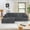 Grey, variant on Right sofa seat,L shape Modular Sectional Sofa, Compressed Sectional Sofa Modern Minimalist Style Corduroy Couch,Unfold into a bed, Bedroom, Comfy Compressed Sofa Couch Space-Efficient Design (Black)