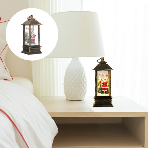 Niceauty Christmas Lantern Set 2pcs LED Winter Lantern Christmas Light Decorations Santa Snowman Night Lights Tabletop Decor