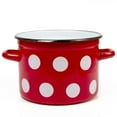 thumbnail image 4 of Stockpot Enameled Steel Pot Red White Polka-dot Enamelware Pot with Lid Kitchen Pot Cooking Pot (4.5 L), 4 of 7