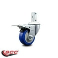 thumbnail image 2 of 3.5 Inch Blue Poly Swivel 7/8 Inch Square Stem Caster with Total Lock Brake SCC, 2 of 2