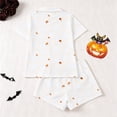 thumbnail image 4 of Tisuna Halloween Womens Pajamas Set Pumpkin Ghost Print Short Sleeve Button Down Tops And Shorts Sleepwear Pjs Sets Cute 2 Pieces Housewear S-XXL, 4 of 9