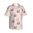 thumbnail image 3 of Xecao Cute Cartoon Panda print Hawaiian shirt - a stylish short-sleeve button-down for men, perfect for casual beach and tropical outings., 3 of 9