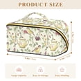 thumbnail image 4 of FORMRS Makeup Bag Travel Cosmetic Organizer for Women Fold Flat Zipper Pouch with Handle, Purple Birds Teapots, 4 of 8