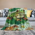 thumbnail image 2 of Shiartex  Cute Cartoon Frog Face Blanket Bakery Reptile Animal Frog Sweet Dessert Hand Drawn Gifts Blanket for Women Soft Flannal Blanket for Bed Couch Decor  50x60in, 2 of 6