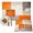 Orange Gray, variant on Purple Grey White Placemats Set of 12, Abstract Modern Oil Painting Geometric Washable Wipeable Table Mats for Dining Tables, Indoor Outdoor Kitchen Place Mats for Holiday Party Table Decor