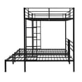 thumbnail image 4 of Harper & Bright Designs Metal Bunk Bed Full Over Twin Over Twin with Ladder and Guardrail, Metal Triple Bunk Bed Frame for Bedroom, Black, 4 of 5