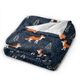 thumbnail image 2 of Fox Blanket Gifts For Kids Adults - Lightweight Throw Blanket For Bedroom Living Room Decor Soft Fuzzy Fleece Cozy Plush Bed Couch 40"X30", 2 of 7