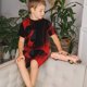 thumbnail image 4 of Fotbe Minimalist Skull Red Pijama Estampada de 2 Piezas para Niños – Ropa de Dormir de Manga Corta Cómoda para Niños y Niñas, Camiseta y Shorts de Algodón-3X-Large, 4 of 6