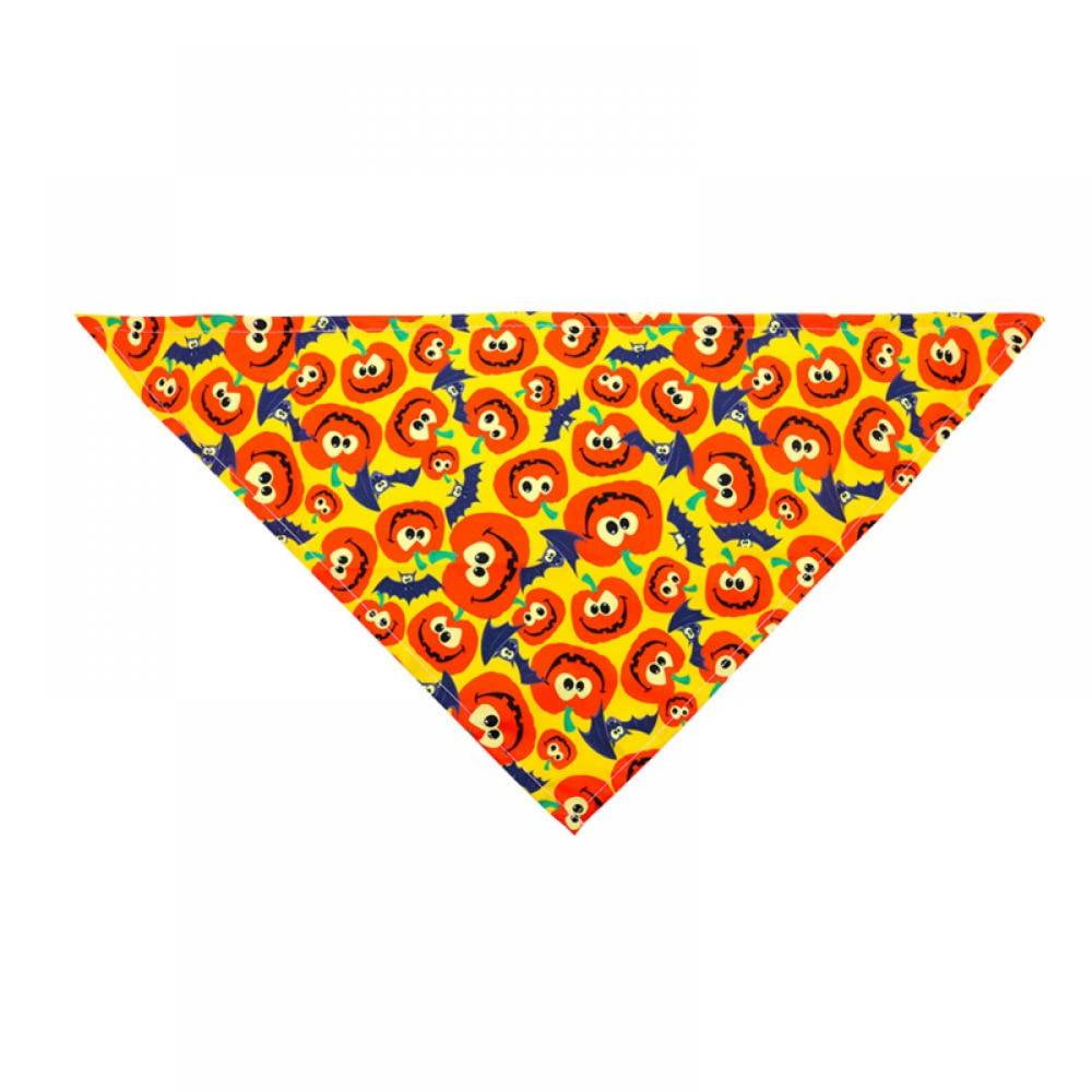 4pcs Bandana Chien Halloween, Réversibles Triangulaires Écharpe Pour