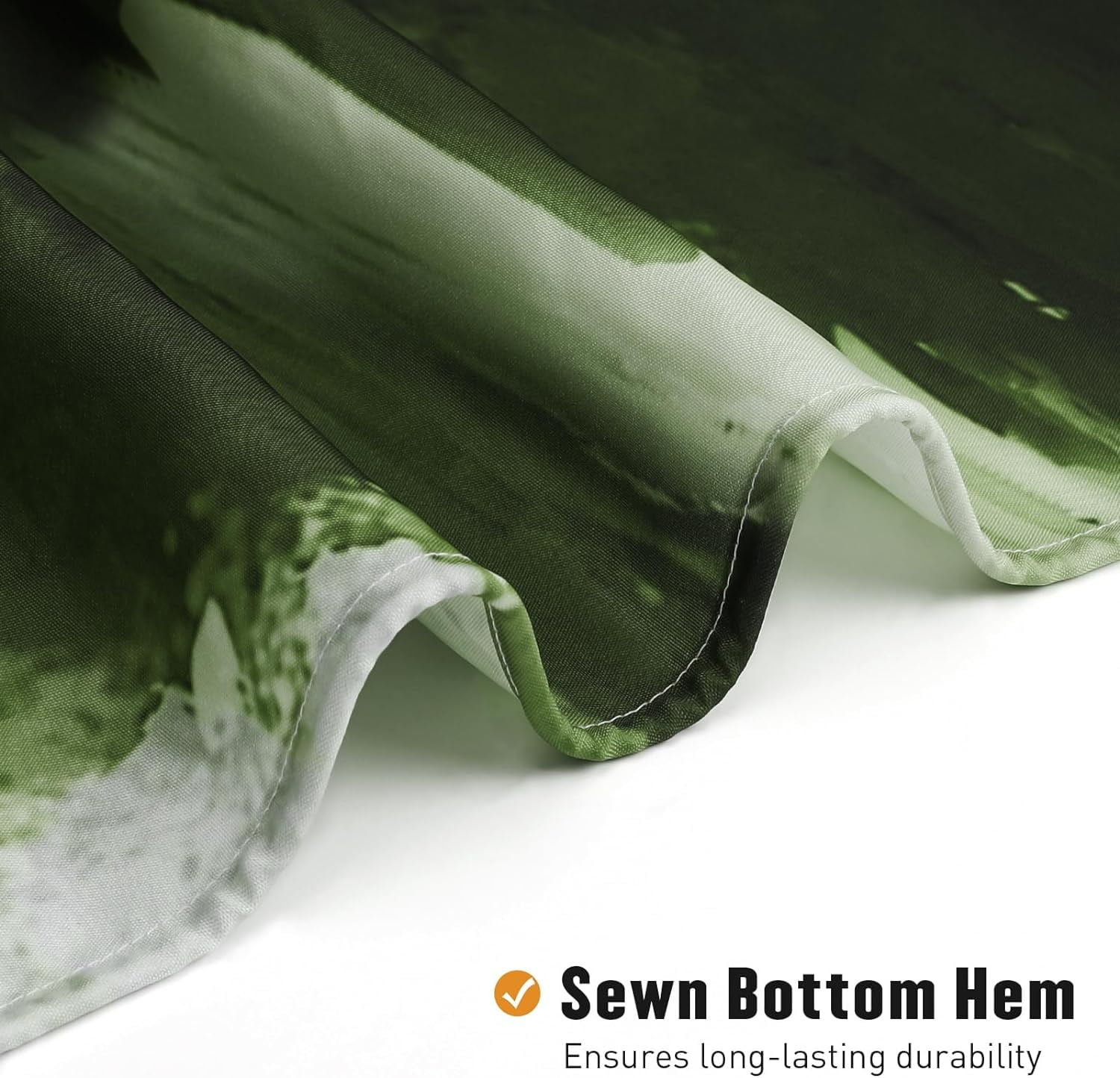 Abstract Ombre Shower Curtains for Chic Modern Bathroom Decor, Graffiti Vintage Fabric Shower Curtain, Brush Strokes Oil Painting Style, Sage Green, 72 x 72