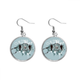 thumbnail image 1 of Starry War Peace Pattern Graffiti Street Ear Dangle Silver Drop Earring Jewelry Woman, 1 of 3