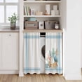 thumbnail image 6 of Blue Coastal Kitchen Curtains 45 Inch Length, Nautical Starfish Eucalyptus Leaf Coral Striped Tiers Curtains for Bathroom Bedroom Cafe, Light Filtering Window Treatment Drapes 2 Panels 42"Wx45"L, 6 of 8