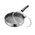 thumbnail image 1 of 26cm Omelette Steak Pan Home Frying Pan 316 Stainless Steel Deep Fryer Kitchen Cookware, 1 of 6
