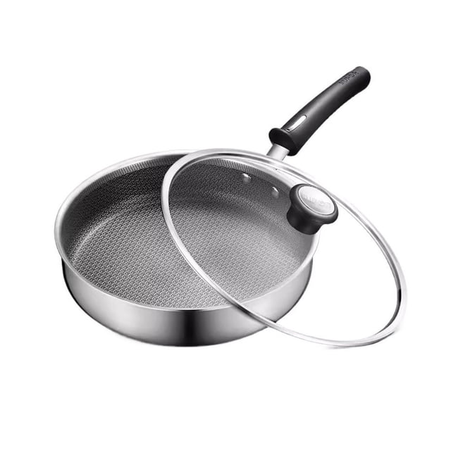 26cm Omelette Steak Pan Home Frying Pan 316 Stainless Steel Deep Fryer Kitchen Cookware