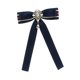 thumbnail image 5 of Broche de lazo de cinta, corbata con lazo preanudado, corbata de moda para mujer, corbata con lazo Azul oscuro, 5 of 9