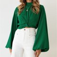 thumbnail image 4 of Blusa informal de manga larga con cuello redondo y manga larga para mujer Pompotops FGAJ8653, 4 of 6