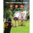 thumbnail image 2 of VEVOR 8 x 4 inch Football Trainer Throwing Net, Training Throwing Target Practice Net with 5 Target Pockets, Knotless Net Includes Straps and Portable Carry Case, Improve QB Throwing Accuracy, Red, 2 of 9