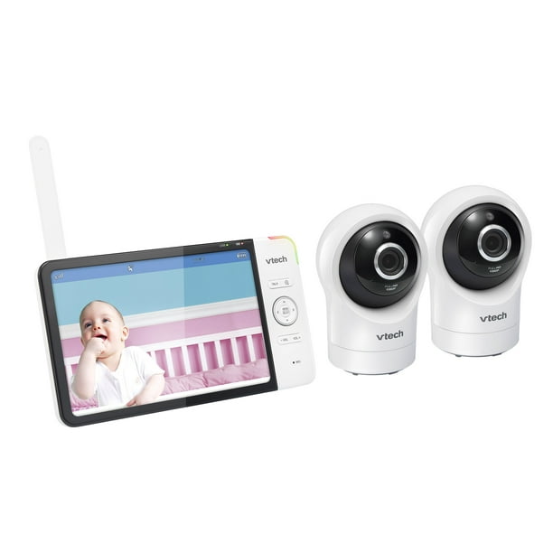 Moniteur Wi-Fi à 2 caméras VTech avec écran 7" et caméra HD  panoramique et inclinable à 360° 