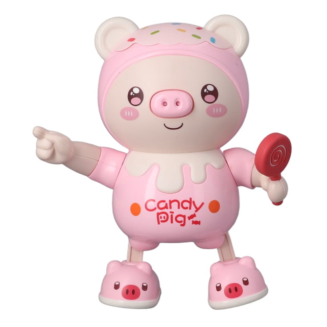 Juguete de lechón de baile electrónico, música ligera y fresca, juguete interactivo de animales para niños, color rosa