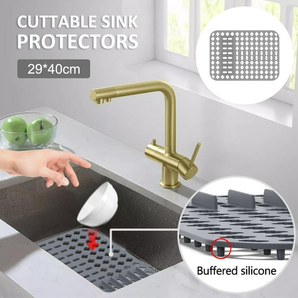 Ihvewuo Silicone Sink Protector Heat-Resistant Sink Liner Mat Anti Slip Kitchen Sink Mats Sink Drainer Mat Sink Protector Mat Portable Practical for Kitchen Rectangle Sink Countertop