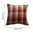 thumbnail image 2 of Christmas Pillow Cover, Woolen Plaid Cushion Cover, Red and Green Holiday Decorative Pillowcase for Sofa and Bed, Soft Breathable Fabric, 45x45cm, Washable Durable Material, 2 of 7