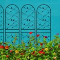 thumbnail image 2 of 4 Pack Metal Garden Trellis 71"19.7" Rustproof For Climbing Plants Black, 2 of 14
