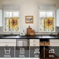 thumbnail image 4 of Kitchen Curtains 24 Inch Short - 3 Panel Set, Boho Sunflower Butterfly Floral Print, Rod Pocket Window Curtain for Rustic Farmhouse, Country Vintage Summer Decor, Easy Wash, 4 of 6