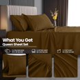 thumbnail image 5 of 4-Piece Extra Deep Pocket Sheet Set | Fits 18 to 21 Inch Mattresses, Soft Cooling Microfiber, Hotel Luxury, Wrinkle & Fade Resistant, OEKO-TEX Certified | Utopia Bedding, Queen, Mocha, 5 of 6