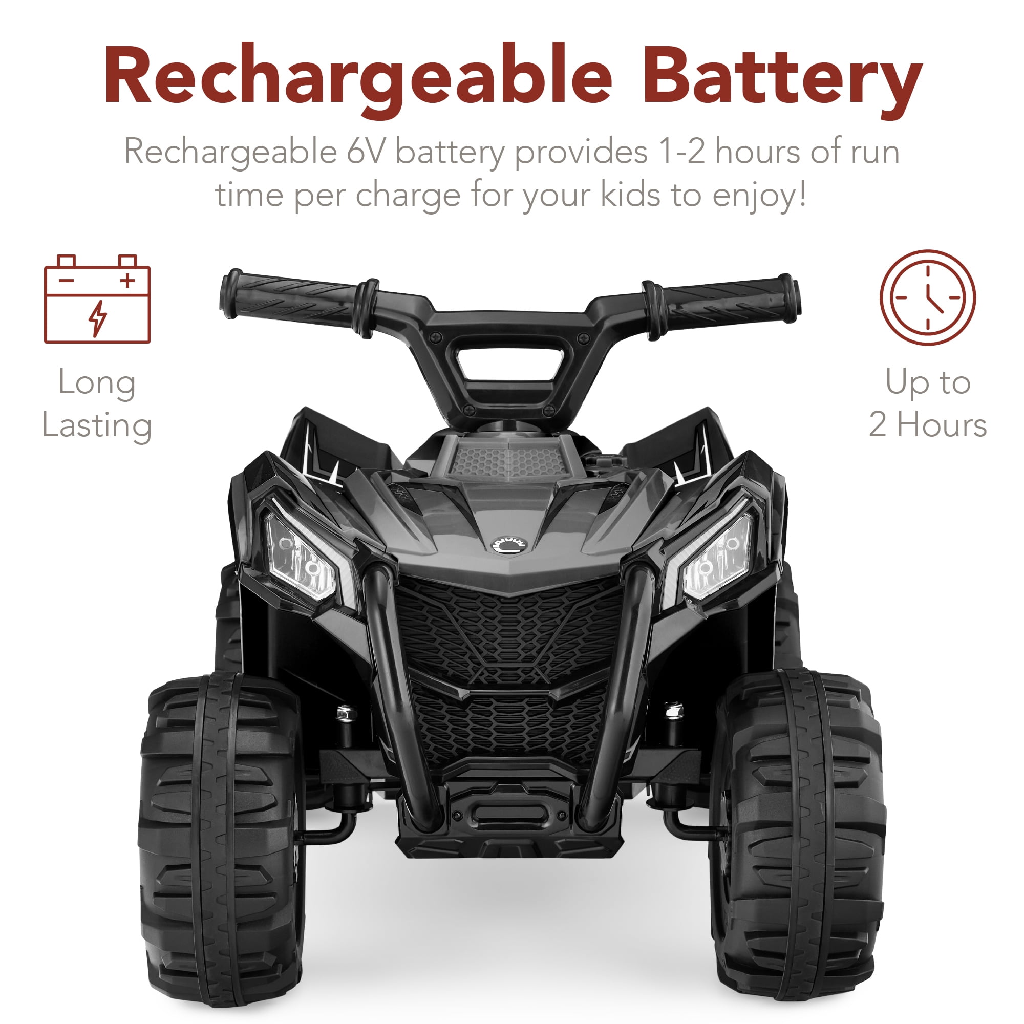 Best Choice Products 6V Kids Ride-On 4-Wheeler Quad ATV Car w/ 1.8mph Max Speed, Treaded Tires - Black