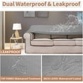 thumbnail image 4 of 100% Waterproof Oversized Loveseat Couch Cover, Dual Waterproof Sofa Cover, Stretch Jacquard Sofa Slipcover, Leakproof Furniture Protector for Kids, Pets, Dog and Cat,Light Gray, 4 of 12