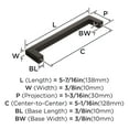 thumbnail image 5 of Amerock Monument 5-1/16 inch Center-to-Center Oil-Rubbed Bronze Cabinet Pull, 10 Pack, 5 of 7
