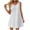 White, variant on Zynoxe Mini Dresses for Women Summer V-neck Sleeveless Hollow Out Strap Sundress Casual Ventilate Peasant Gauze Lounge Beach Dresses Beige S