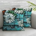 thumbnail image 3 of Butterfly Throw Pillow Cover For Girls Teens Women Bedroom Rustic Flower Cushion Cover,Blue Butterflies White Chic Floral Room Decor Pillow Cover Retro Vintage Romantic Style Cushion Case, 3 of 5