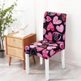 thumbnail image 6 of Valentine''s Day Dining Room Chair Covers Set of 4,Pink Heart Stretch Parsons Chair Covers,Love Valentine Decorations Kitchen Chair Seat Cover Protector(Black&Pink,4 Pack), 6 of 6
