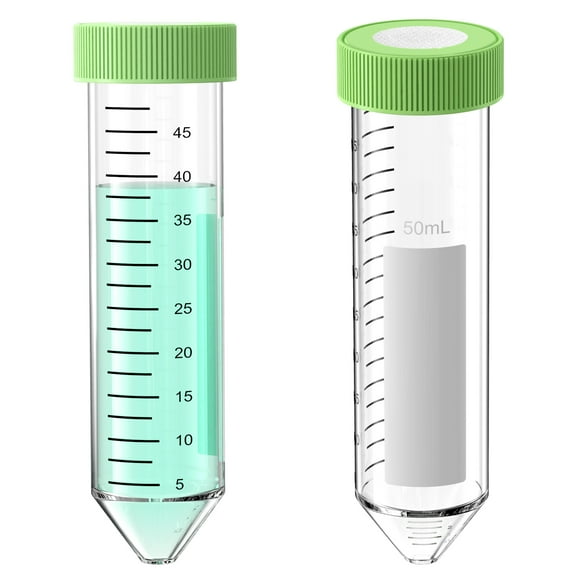 Sterile Centrifuge Tubes with Vented Screw Cap Plastics Conical Tubes with PTFE 0.22um Membrane Filter Sticker for Gas Exchange,Individually Sterilized Package,50ml ,8pcs