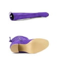 thumbnail image 4 of BLISSFUL STEP Women's Boots Round Toe Block Heel Over Knee High Faux Suede Boots Purple 7.5, 4 of 7