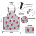 thumbnail image 3 of Strawberry Plants Fruit Flower Apron-Garden Aprons for Women with Pockets-Cotton Linen Waterproof Kitchen Cooking Gardening Aprons Adjustable for Kitchen,Cooking,BBQ and Salon 33x27 Inch, 3 of 7