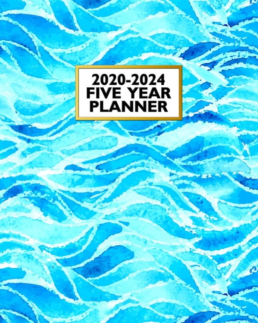 20202024 Five Year Planner Blue Ocean Wave 60 Month Calendar and
