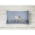 thumbnail image 2 of Carolines Treasures BB5582PW1216 Bull Terrier Welcome Canvas Fabric Decorative Pillow, 12H x16W, multicolor, 2 of 3